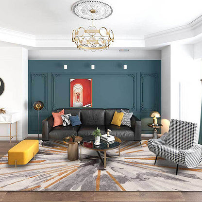 Skorter | Brown industrial carpet polyester radial pattern carpet pet-friendly washable non-slip carpet for the bedroom