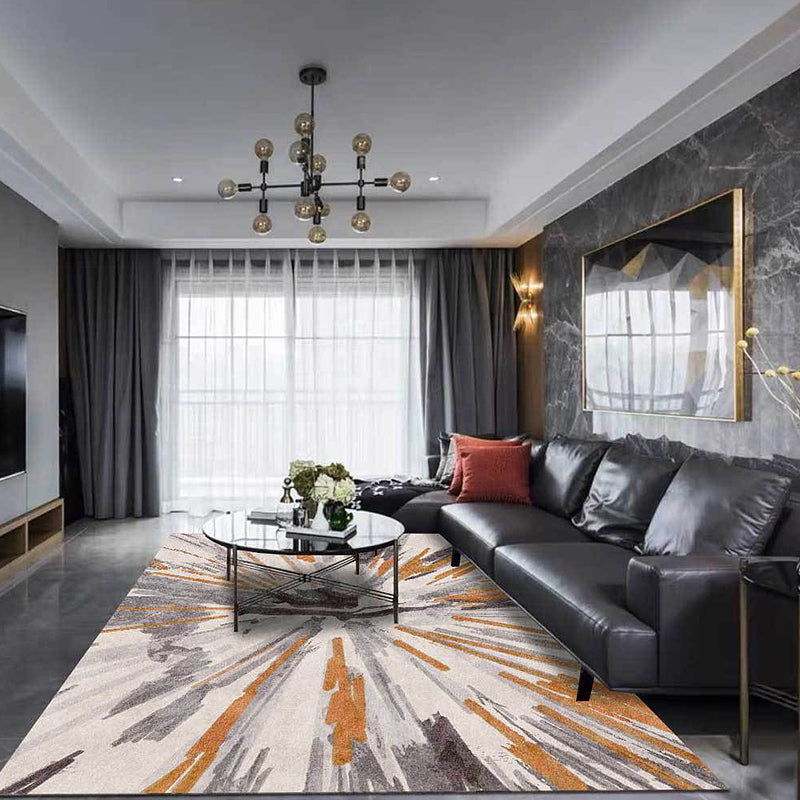 Skorter | Brown industrial carpet polyester radial pattern carpet pet-friendly washable non-slip carpet for the bedroom