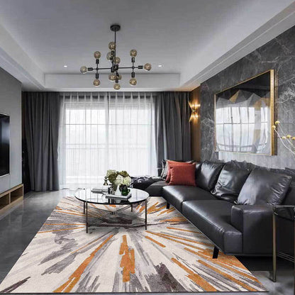 Skorter | Brown industrial carpet polyester radial pattern carpet pet-friendly washable non-slip carpet for the bedroom