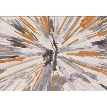 Skorter | Brown industrial carpet polyester radial pattern carpet pet-friendly washable non-slip carpet for the bedroom