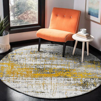 Skorter | Casual Industrial Style Rug Polyester Abstract Pattern Rug with Non-Slip Backing Pet-Friendly Rug for Bedroom