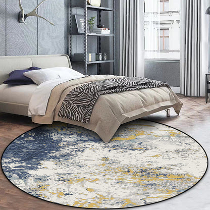 Skorter | Casual Industrial Style Rug Polyester Abstract Pattern Rug with Non-Slip Backing Pet-Friendly Rug for Bedroom