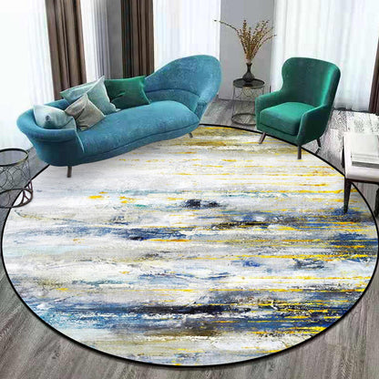 Skorter | Casual Industrial Style Rug Polyester Abstract Pattern Rug with Non-Slip Backing Pet-Friendly Rug for Bedroom