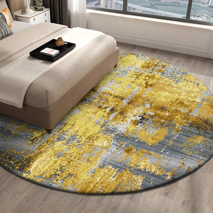 Skorter | Casual Industrial Style Rug Polyester Abstract Pattern Rug with Non-Slip Backing Pet-Friendly Rug for Bedroom