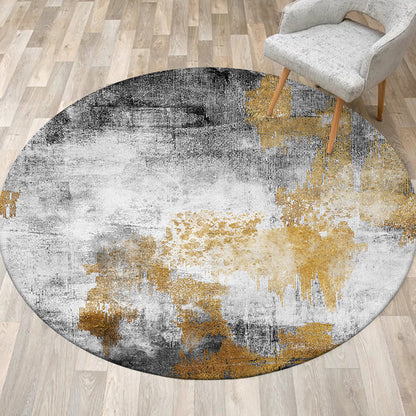 Skorter | Casual Industrial Style Rug Polyester Abstract Pattern Rug with Non-Slip Backing Pet-Friendly Rug for Bedroom