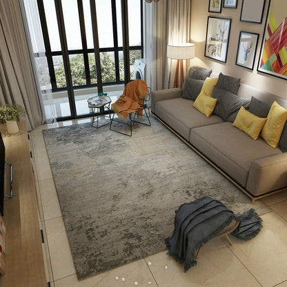 Skorter | Blue and Gray Living Room Rug Modern Abstract Indoor Rug Polyester Machine Washable Non-Slip Mat Area Rug