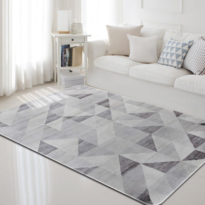 Skorter | Dark geometric pattern rug Synthetic creative rug Non-slip rug for home decor