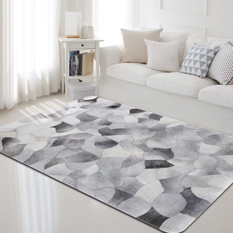 Skorter | Dark geometric pattern rug Synthetic creative rug Non-slip rug for home decor