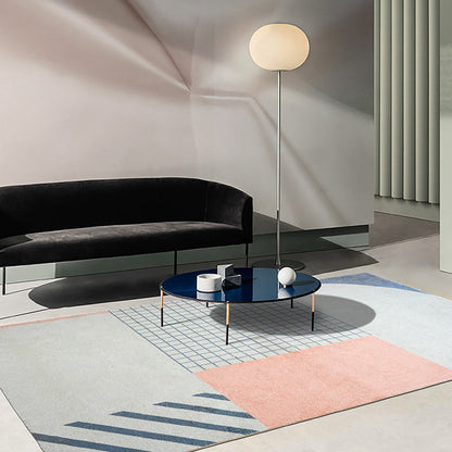 Skorter | Bold Living Room Area Rug Multicolored Mixed Geometric Shapes Rug Polyester Anti-Slip Backing Rug