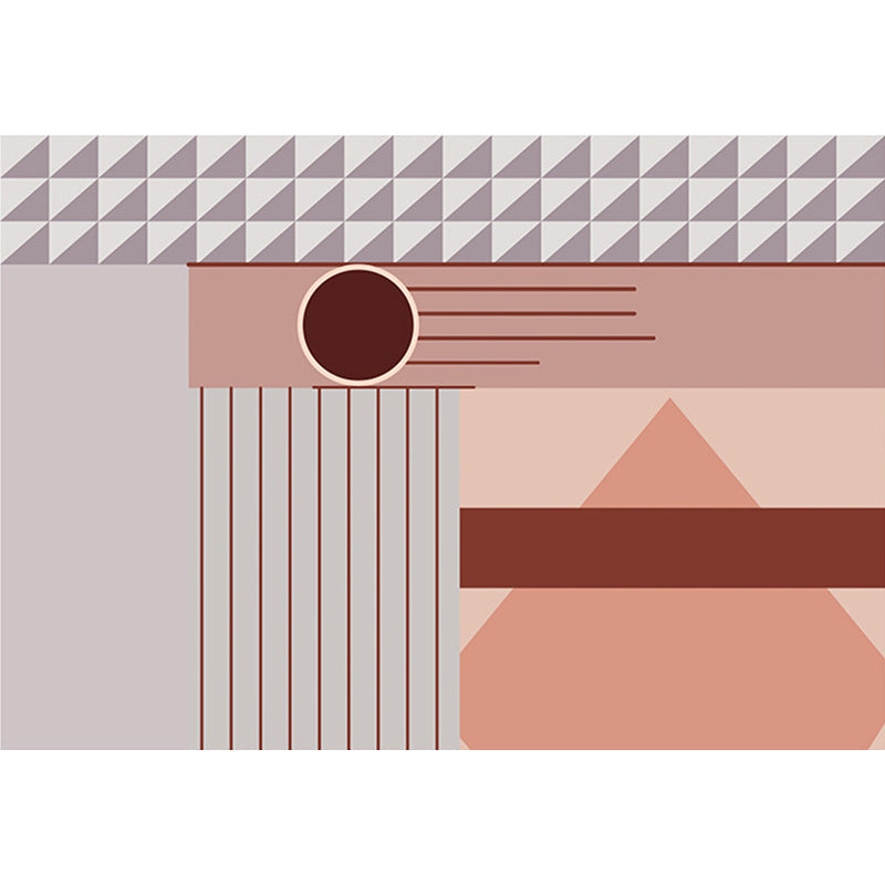 Skorter | Bold Living Room Area Rug Multicolored Mixed Geometric Shapes Rug Polyester Anti-Slip Backing Rug