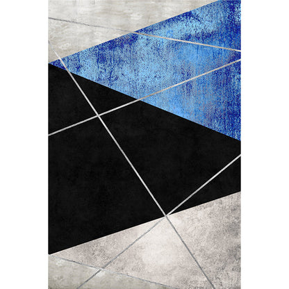 Skorter | Dark Color Simple Rug Polypropylene Color Block Geometric Carpet Non-Slip Pet-Friendly Rug for Home