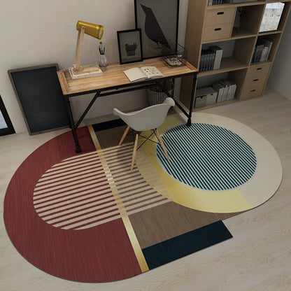 Skorter | Cool Geometric Rug Multicolor Trendy Rug Polyester Non-Slip Easy-Care Rug for the Living Room