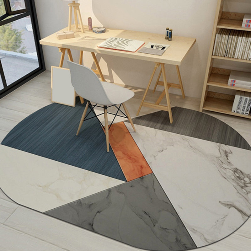 Skorter | Cool Geometric Rug Multicolor Trendy Rug Polyester Non-Slip Easy-Care Rug for the Living Room