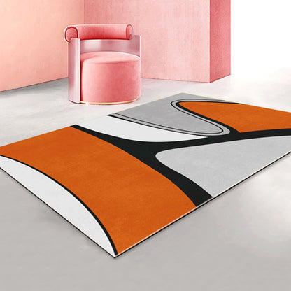 Skorter | Creative Color Block Print Carpet Multicolor Modern Style Rug Polyester Non-Slip Backing Carpet for Home