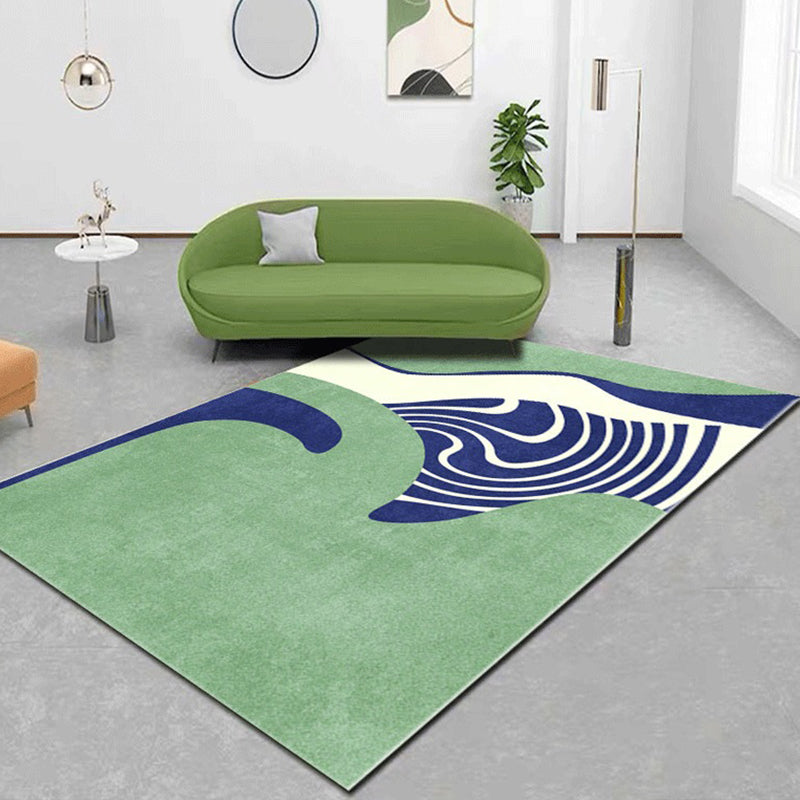Skorter | Creative Color Block Print Carpet Multicolor Modern Style Rug Polyester Non-Slip Backing Carpet for Home