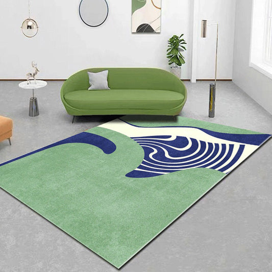 Skorter | Creative Color Block Print Carpet Multicolor Modern Style Rug Polyester Non-Slip Backing Carpet for Home