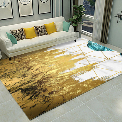 Skorter | Cyberpunk Living Room Carpet Multi Color Abstract Foil Streams Carpet Polyester Machine Washable Area Rug