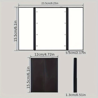 Skorter | Tri-Fold LED Makeup Mirror – Portable Folding Trifold Mirror with Lighting