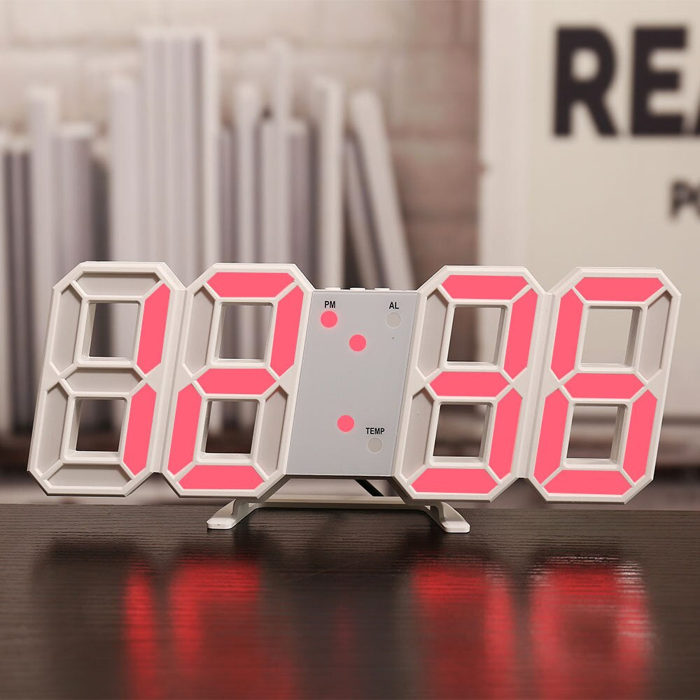 Skorter | LED-Digital Wall Clock - Temperature and Alarm