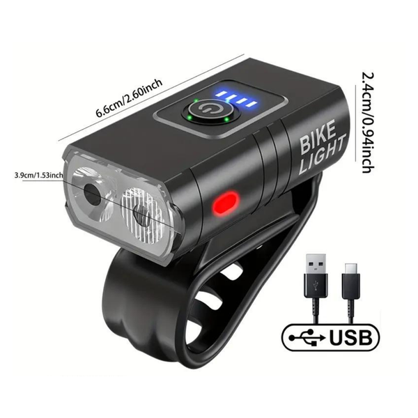 Skorter | USB Rechargeable LED Bike Lights – 1000 Lumen Front & 500 Lumen Rear, Waterproof