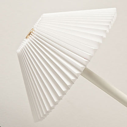 Skorter | Contemporary Scandinavian rechargeable iron fabric cone pleated LED table lamp for bedside