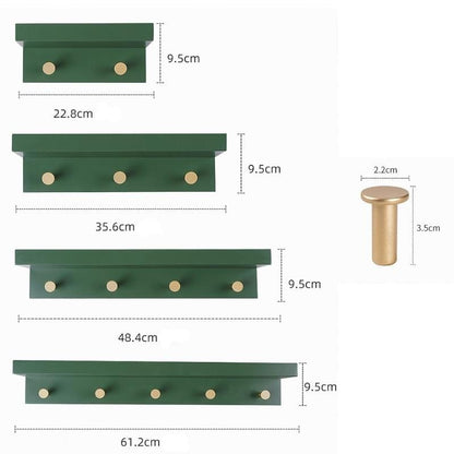 Skorter | Huxley Wall Shelf with Gold Hooks