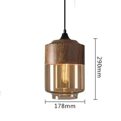 Skorter | EternaGlow Pendant Light made of Glass and Wood | Elegant Design for Your Home