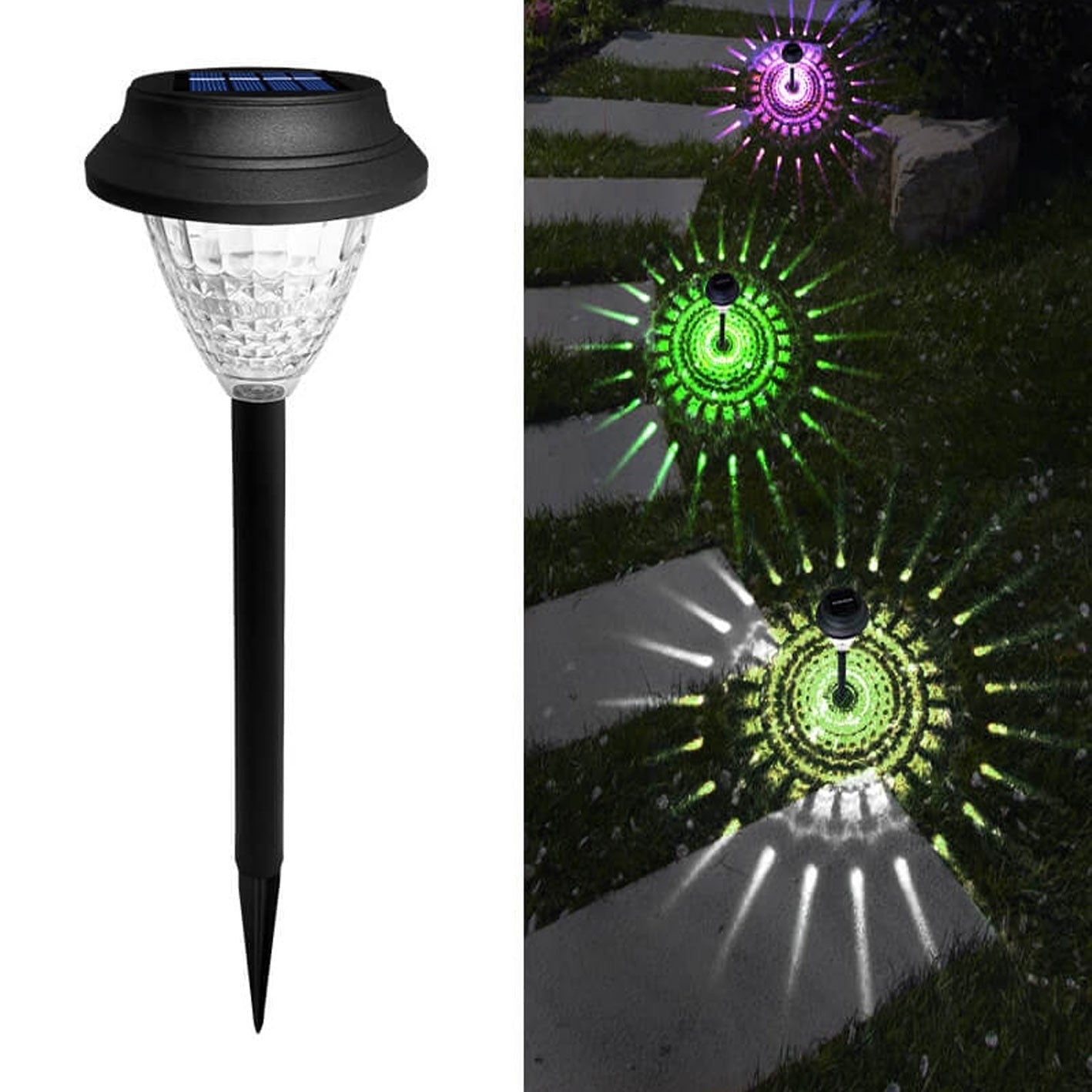 Skorter | Solar waterproof circular divergent light shadow design LED outdoor garden decorative light