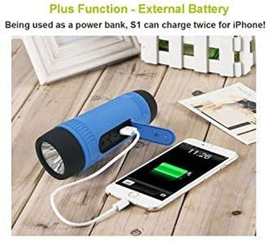 Skorter | Bluetooth Speaker, Portable Wireless Speaker, S1 Bluetooth Speaker, 4000mAh, IPX5 Waterproof, LED Flashlight, MIC/TF/AUX for Home Outdoor Hiking Camping iOS Android -Gray