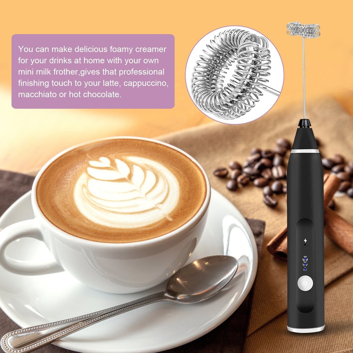 Skorter | 19-Pack: USB Electric Milk Coffee Frother Pitcher Set
