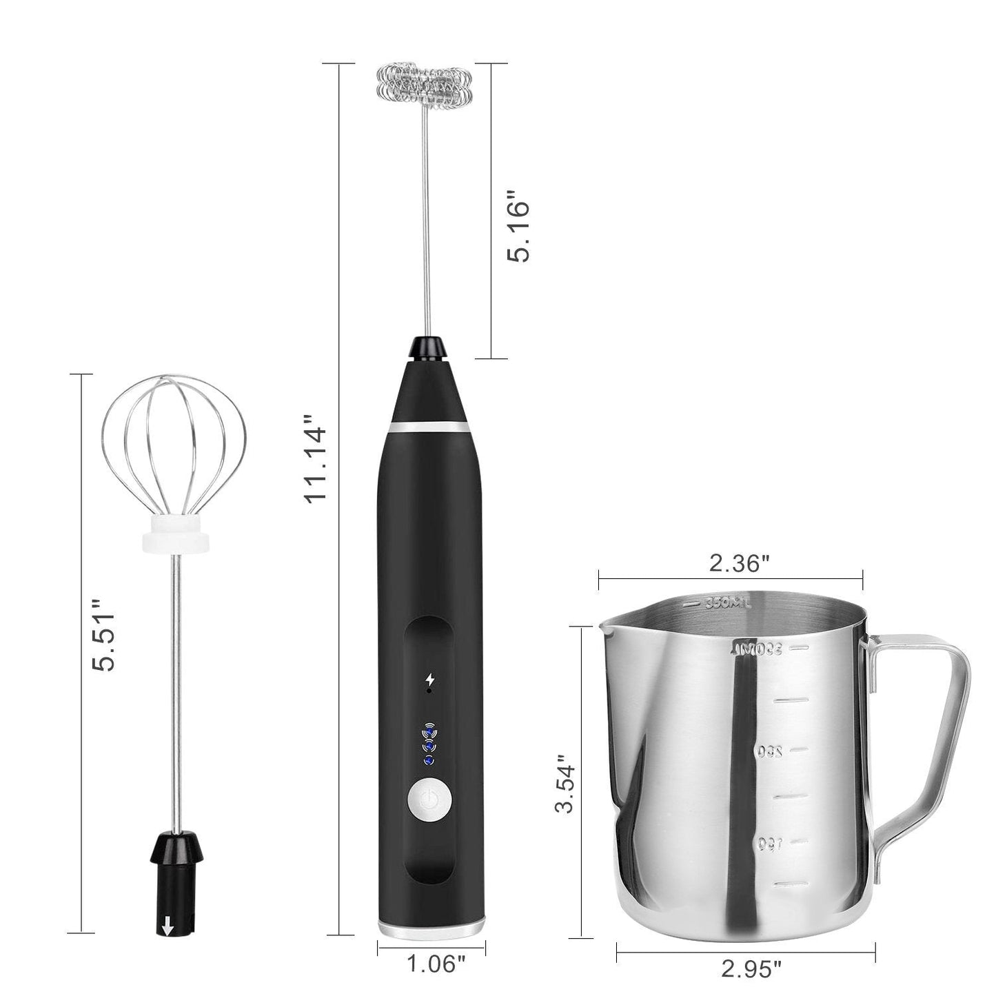 Skorter | 19-Pack: USB Electric Milk Coffee Frother Pitcher Set