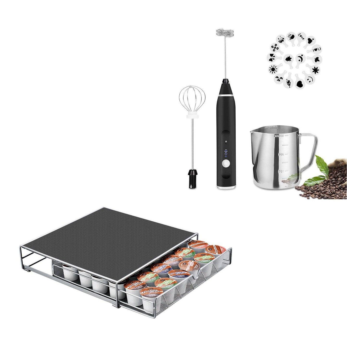 Skorter | 19-Pack: USB Electric Milk Coffee Frother Pitcher Set