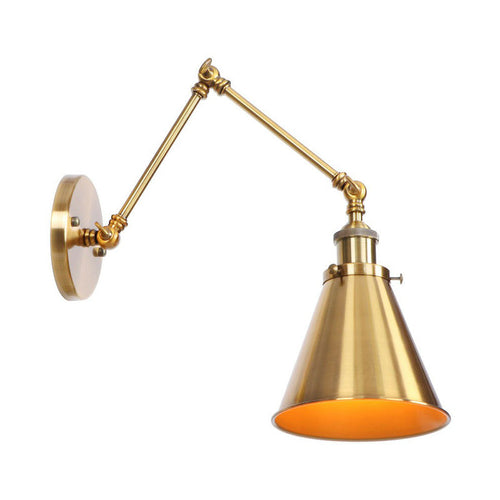 Skorter | Iron Brass Wall Lighting Scalloped/Horn/Cone Single 6