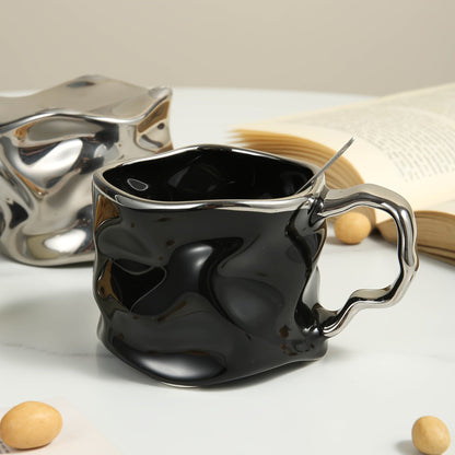 Skorter | CreArt Mug – Handmade Ceramic Coffee Mug with Unique Crinkled Design