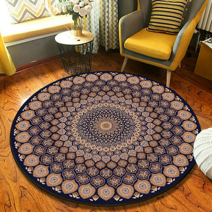 Skorter | Ethnic Moroccan Carpet Multicolor Mandala Rug non-slip backing stain-resistant rug for the guest room