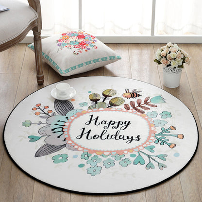 Skorter | Cute Cartoon Rug Multicolored Animal and Flower Print Rug Polypropylene Rug for Children's Room