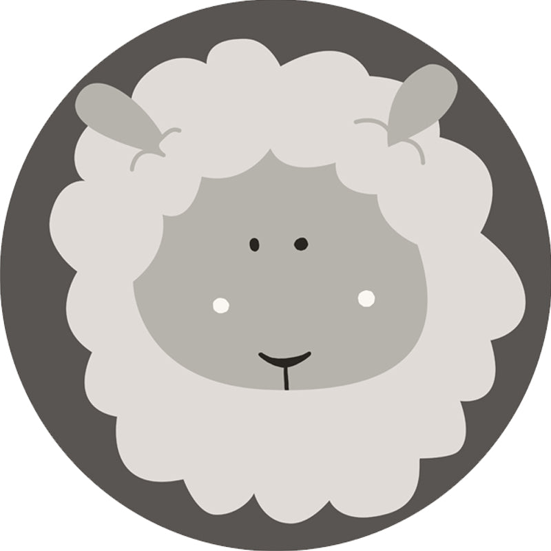 Skorter | Dark Color Cartoon Area Rug Synthetic Animal Head Carpet Stain Resistant Non-Slip Rug for Children's Room