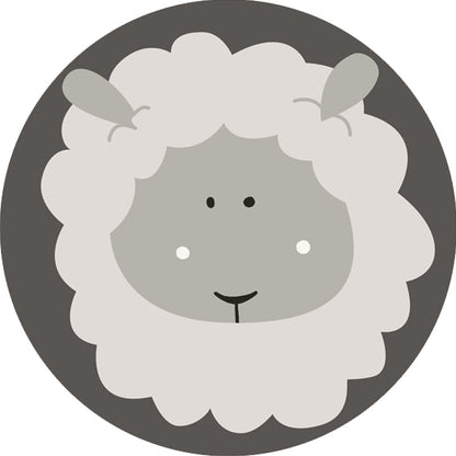 Skorter | Dark Color Cartoon Area Rug Synthetic Animal Head Carpet Stain Resistant Non-Slip Rug for Children's Room