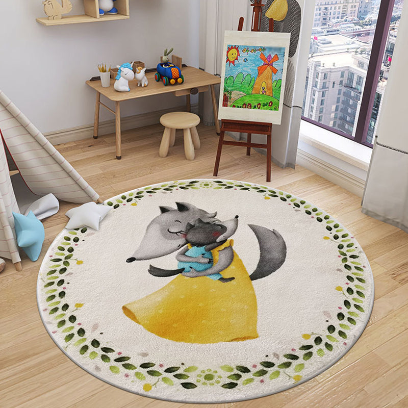 Skorter | Cartoon Animal Indoor Carpet Soft Color Polyester Rug Non-Slip Backing Washable Rug for Children's Room