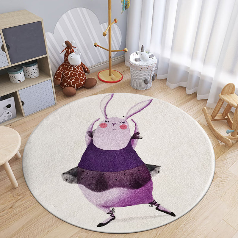 Skorter | Cartoon Animal Indoor Carpet Soft Color Polyester Rug Non-Slip Backing Washable Rug for Children's Room