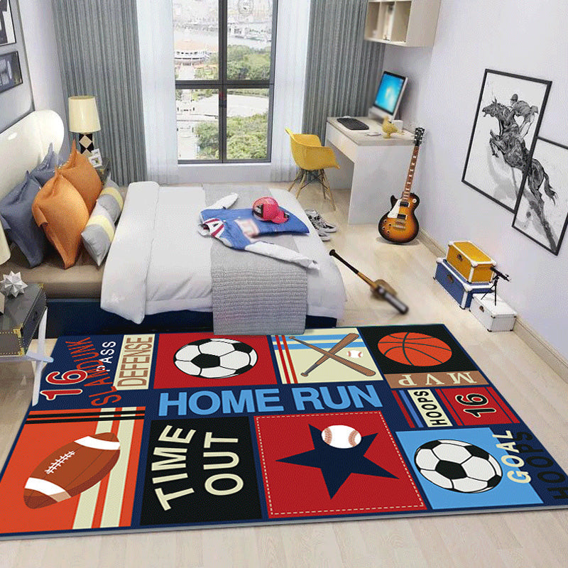 Skorter | Cool Kids Rug Dark Color Fantasy World Area Rug Non-Slip Backing Washable Rug for Kids Room