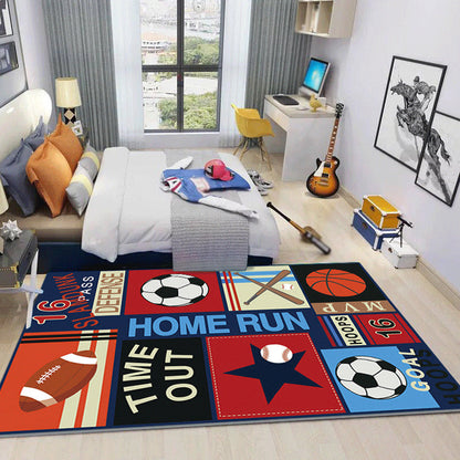 Skorter | Cool Kids Rug Dark Color Fantasy World Area Rug Non-Slip Backing Washable Rug for Kids Room