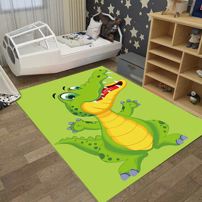 Skorter | Creative Pastel Cartoon Rug Synthetic Animal Pattern Rug Stain Resistant Non-Slip Carpet for Children's Bedroom