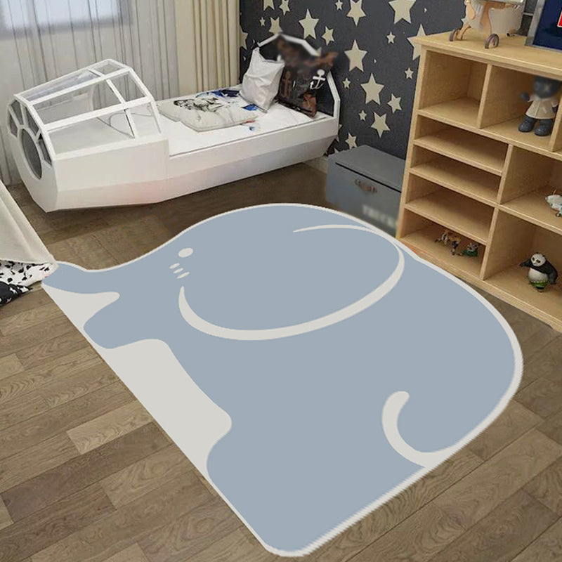 Skorter | Creative Pastel Cartoon Rug Synthetic Animal Pattern Rug Stain Resistant Non-Slip Carpet for Children's Bedroom