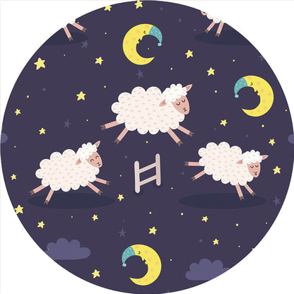 Skorter | Cartoon Children's Mats Rug Dark Color Animal Land Rug Polyester Pet Friendly Non-Slip Rug