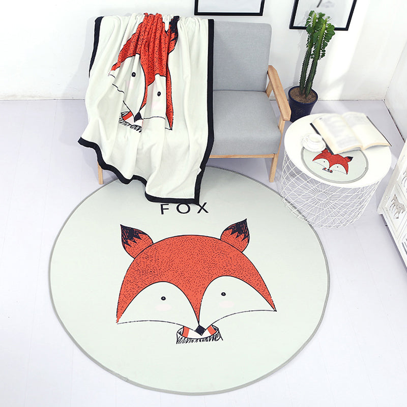 Skorter | Beautiful Children's Indoor Light Color Animal Rug with Words Non-Slip Backing Pet-Friendly Rug
