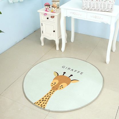 Skorter | Beautiful Children's Indoor Light Color Animal Rug with Words Non-Slip Backing Pet-Friendly Rug