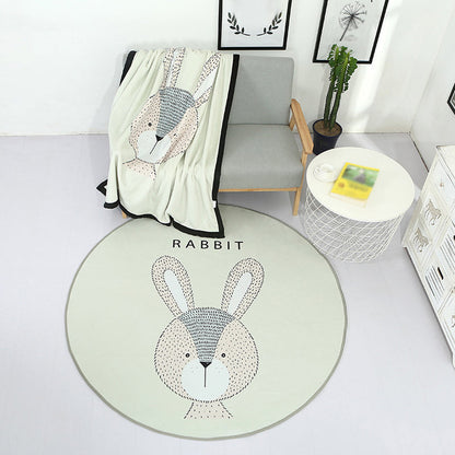 Skorter | Beautiful Children's Indoor Light Color Animal Rug with Words Non-Slip Backing Pet-Friendly Rug