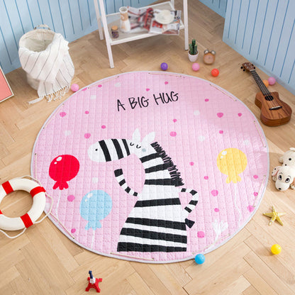 Skorter | Children’s Animal Play Rug Multicolored Cotton Rug Stain Resistant Pet Friendly Rug for Children's Room