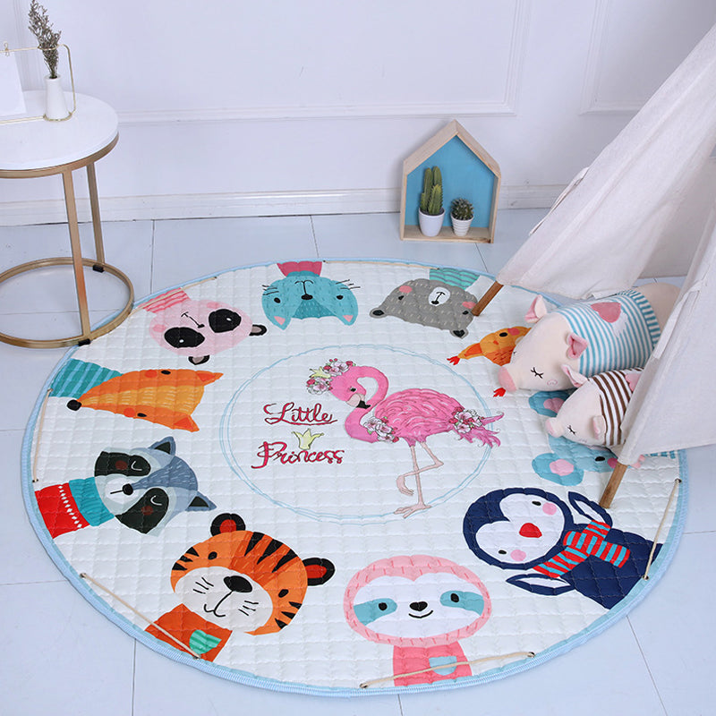 Skorter | Beautiful cartoon rug for indoors, multicolored animal pattern rug, washable, pet-friendly, non-slip rug for the children's room